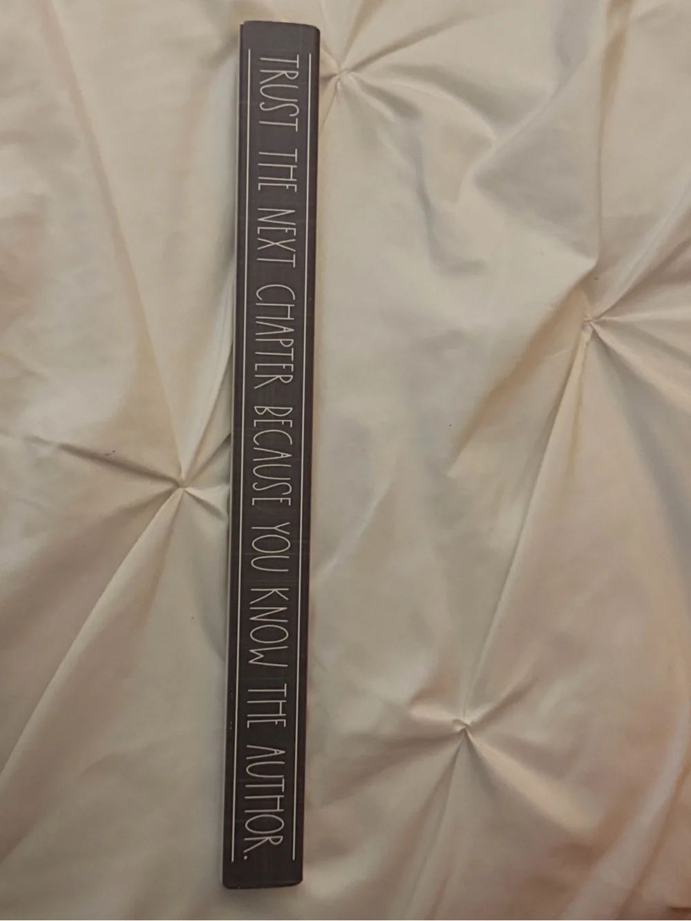 “Trust The Next Chapter” Vertical Wood Sign - Dark Brown